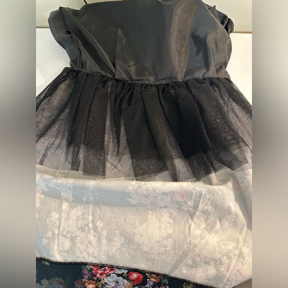 ASOS Petite Strapless Corset Floral Dress Tulle Mesh Skirt Sweetheart Padded - Picture 11 of 15